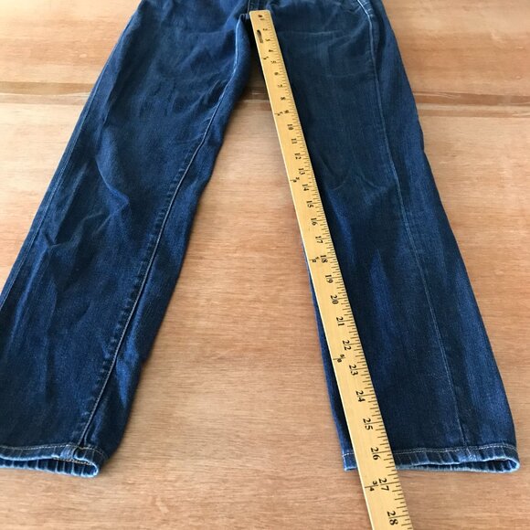 Uniqlo Skinny Straight Jeans Women 26 Blue Mid Rise Medium Wash Kaihara Fabric - Picture 8 of 12